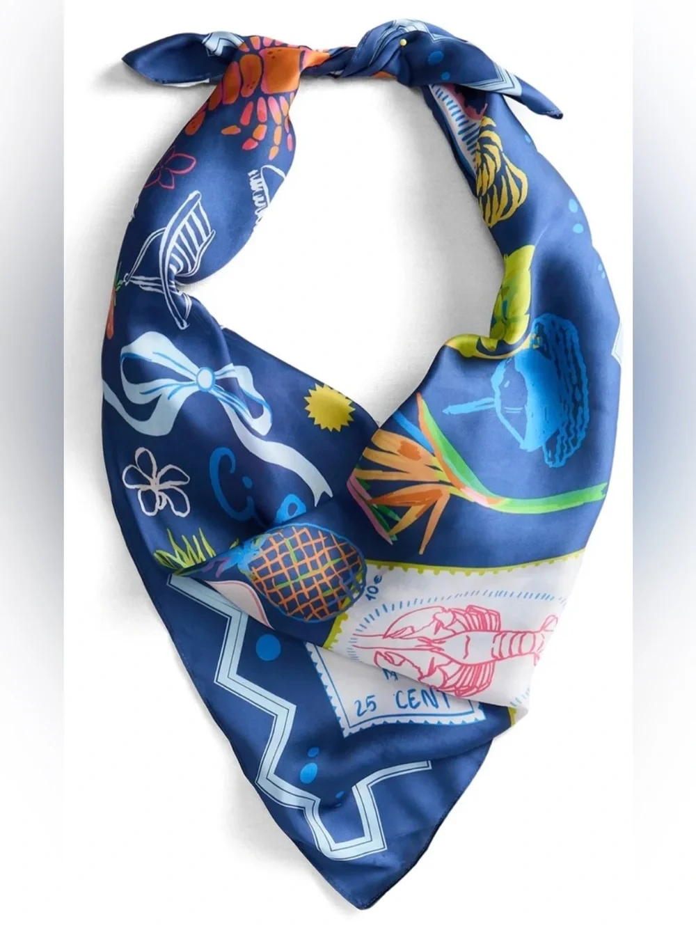 Nwt No Boundaries Navy Beach All over Print Scarf/ Bandana Top